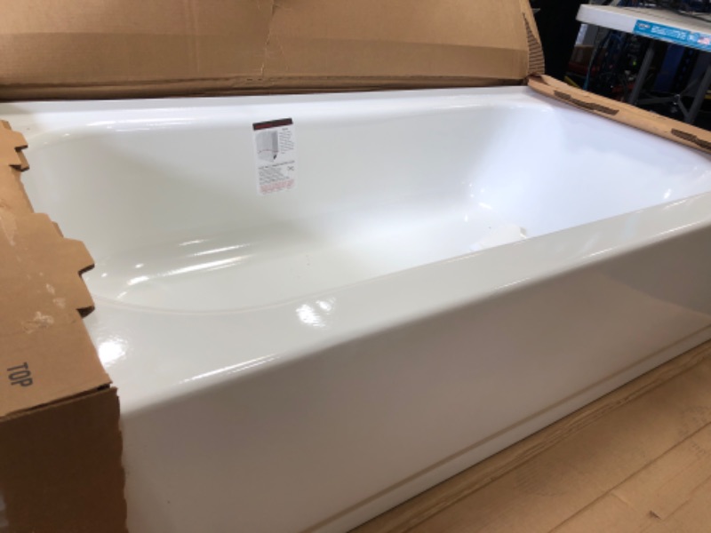 Photo 4 of 
Bootz Industries
Aloha 60 in. Left Drain Rectangular Alcove Soaking Bathtub in White