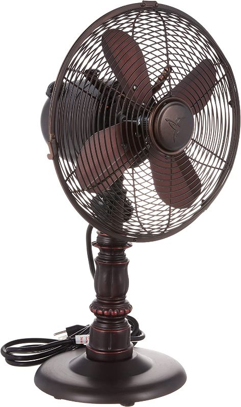 Photo 1 of DecoBREEZE Oscillating Table Fan 3 Speed Air Circulator Fan, 10 In, Kipling
