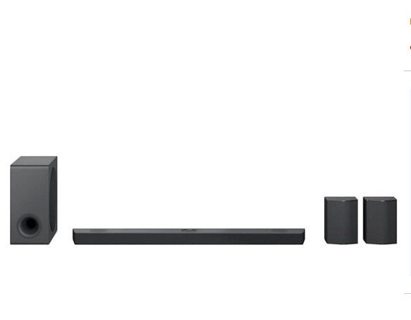 Photo 1 of LG - 9.1.5 Channel Soundbar with Wireless Subwoofer, Dolby Atmos and DTS:X - Black
(SMALL SPEAKERS LIGHT UP BUT DON'T PROVIDE SOUND)
