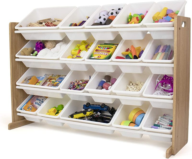 Photo 1 of *** DAMAGED *** Humble Crew Toy Organizer with 16 Storage Bins, Natural/White
