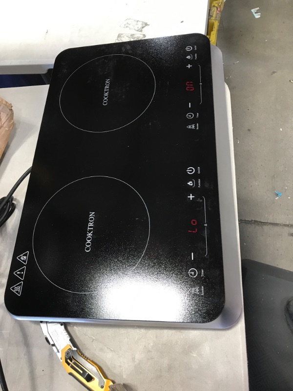 Photo 3 of ***SEE NOTE*** COOKTRON Double Induction Cooktop Burner with Fast Warm-Up Mode, 1800w 2 Induction Burner with 10 Temperature 9 Power Settings, Portable Dual Induction Cooker Cooktop with Child Safety Lock & Time
