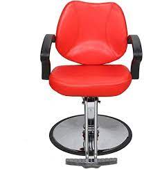 Photo 1 of (SCRATCHED BASE) BarberPub Hydraulic Hair Salon Chair Beauty Salon Spa Barber Chair for Hair Stylist Makeup Chair 2057 (Red)
