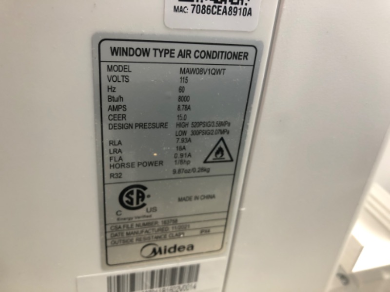 Photo 3 of (DENTED CORNER) Midea 8,000 BTU U-Shaped Smart Inverter Window Air Conditioner
