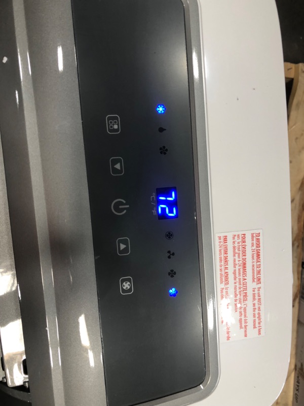 Photo 1 of (CRACKED; DAMAGED BACK PANEL; MISSING WHEEL/COMPONENTS) BLACK+DECKER BPACT12WT Large Spaces Portable Air Conditioner, 12,000 BTU, White