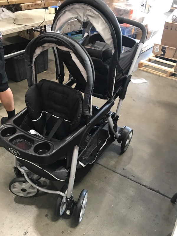 Photo 2 of Baby Trend Sit and Stand Double Stroller, Onyx
