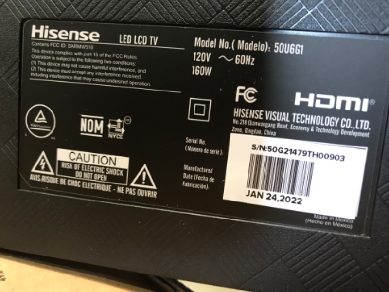 Photo 1 of Hisense ULED 4K Premium 50U6G1 Quantum Dot QLED Series 50-Inch Smart Google TV, Dolby Vision Atmos, Voice Remote, Compatible with Alexa (2022 Model)
