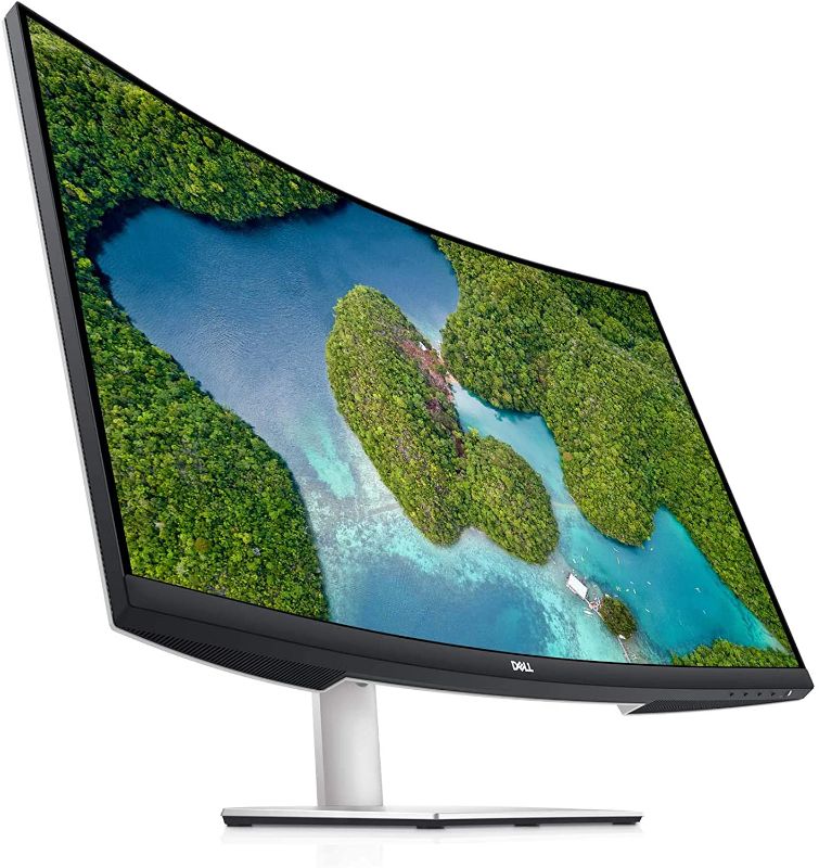 Photo 1 of Dell S3221QS 32 Inch Curved 4K UHD, VA Ultra-Thin Bezel Monitor, AMD FreeSync, HDMI, DisplayPort, Built in Speakers, VESA Certified, Silver
