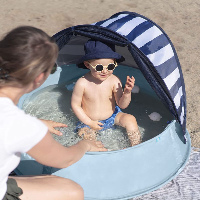 Photo 1 of Babymoov Aquani Tent & Pool | 3 in 1 Pop Up Tent, Kiddie Pool and Play Yard (Summer 2022 Essential), Marine, One Size
