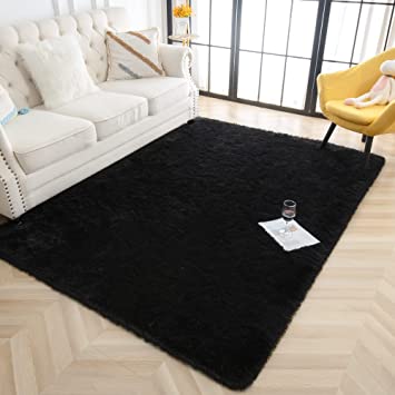 Photo 1 of  Super Soft Fluffy Area Rugs for Bedroom Living Room Shaggy Floor Carpets Shag Christmas Rug for Girls Boys Furry Home Decorative Rugs, 4 ft x 6 ft, Black
4ft x 6ft 