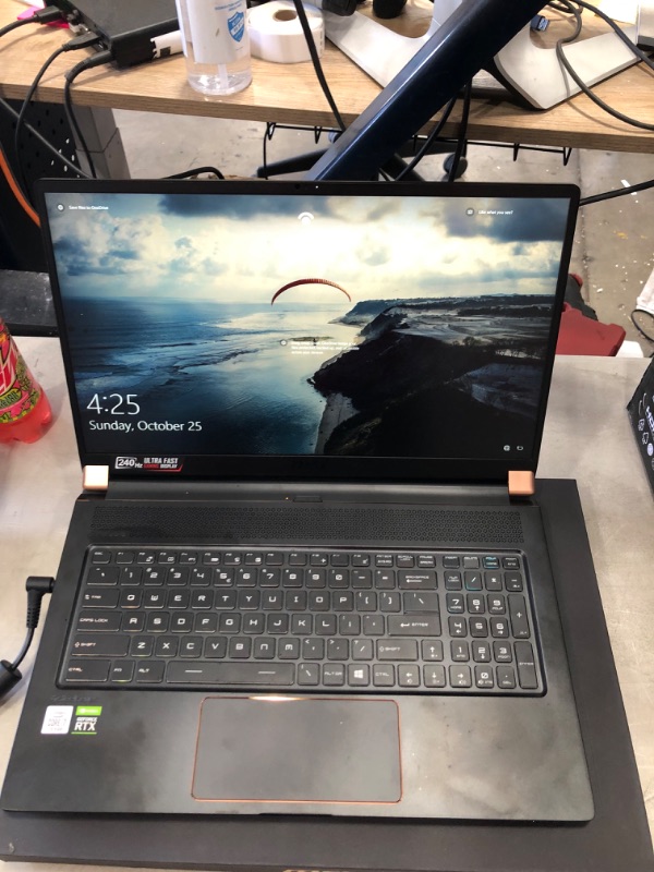 Photo 3 of MSI GS75 Stealth 10SF-609 17.3" Gaming Notebook - Core i7-10875H - 32GB RAM - 512GB SSD - 1920 x 1080 - NVIDIA GeForce RTX 2070 Max-Q - Windows 10 Pro - Matte Black with Gold Diamond