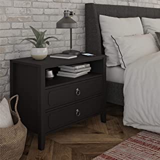 Photo 1 of (DAMAGED CORNER/SCRATCHED) Novogratz Her Majesty 2 Drawer Nightstand, Black
