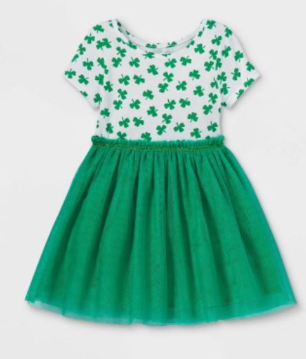 Photo 1 of BUNDDLE OF 3 -Toddler Girls' Shamrock Short Sleeve Tutu Dress - Cat & Jack™ Green 
SIZE 2T