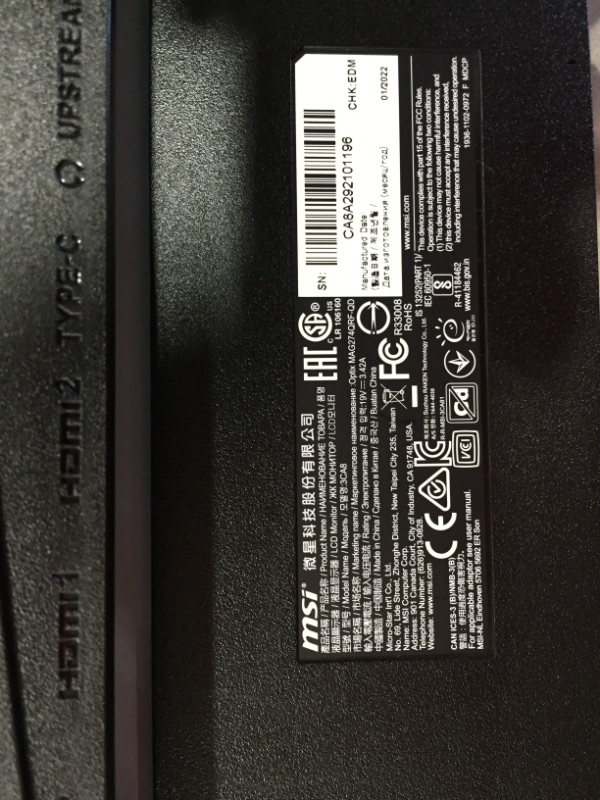 Photo 4 of MSI QHD Rapid-IPS Quantum DOT Gaming Non-Glare Super Narrow Bezel 1ms 2560 x 1440 165Hz Refresh Rate Adjustable Arm G-Sync Compatible 27” Gaming Monitor (Optix MAG274QRF-QD)
