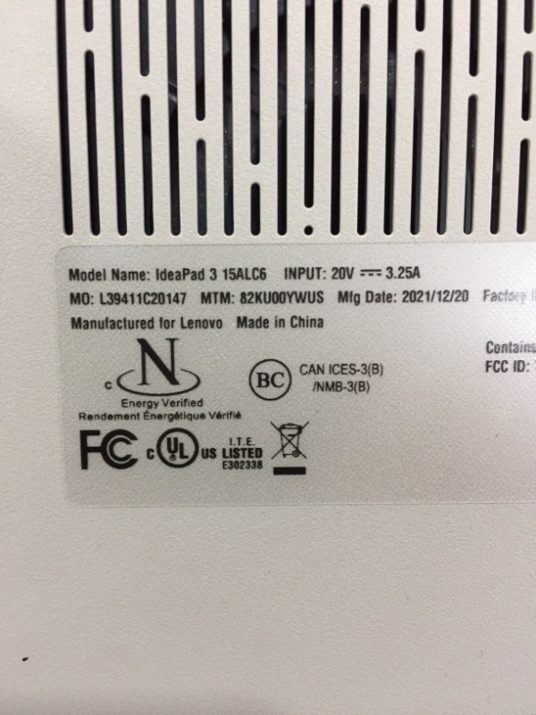 Photo 7 of 2020 Lenovo IdeaPad 3 15.6" Full HD Laptop, AMD Ryzen 5 3500U Quad-Core Processor, 8GB Memory, 256GB SSD, Vega 8 Graphics, Webcam, WiFi, Windows 10, Almond, Google Classroom Compatible
