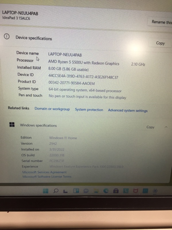 Photo 8 of 2020 Lenovo IdeaPad 3 15.6" Full HD Laptop, AMD Ryzen 5 3500U Quad-Core Processor, 8GB Memory, 256GB SSD, Vega 8 Graphics, Webcam, WiFi, Windows 10, Almond, Google Classroom Compatible
