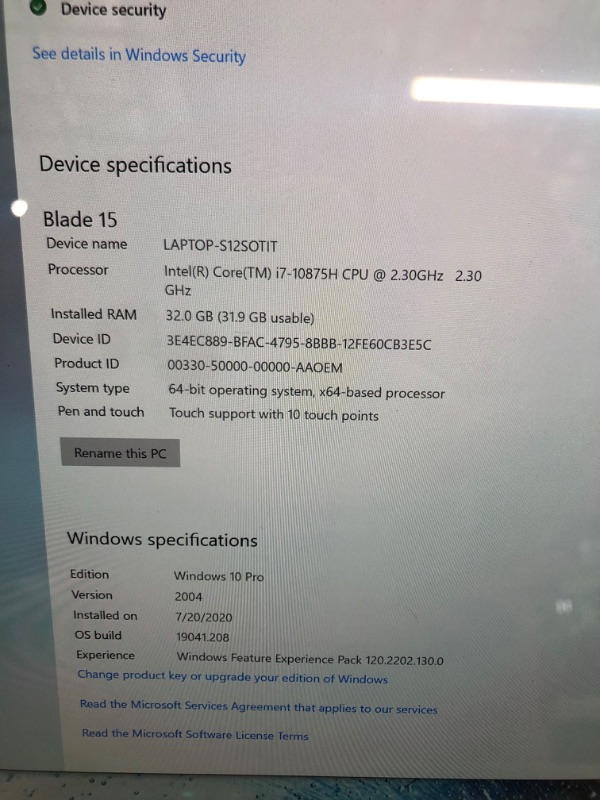 Photo 1 of Razer - Blade 15.6" 4K OLED Touch Screen Laptop - Intel Core i7 - 32GB Memory - NVIDIA Quadro RTX 5000 Studio Edition - 1TB SSD - Mercury

