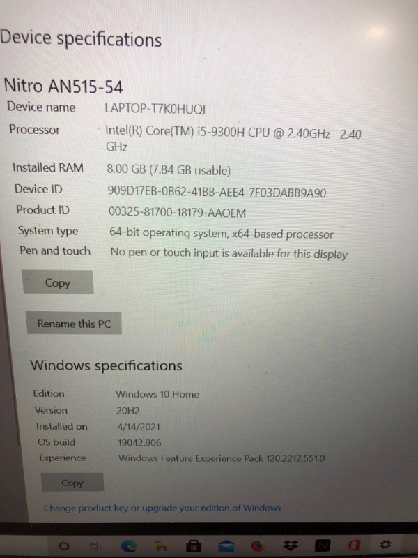 Photo 5 of Acer Nitro 5 Gaming Laptop, 9th Gen Intel Core i5-9300H, NVIDIA GeForce GTX 1650, 15.6" Full HD IPS Display, 8GB DDR4, 256GB NVMe SSD, Wi-Fi 6, Backlit Keyboard, Alexa Built-in, AN515-54-5812
