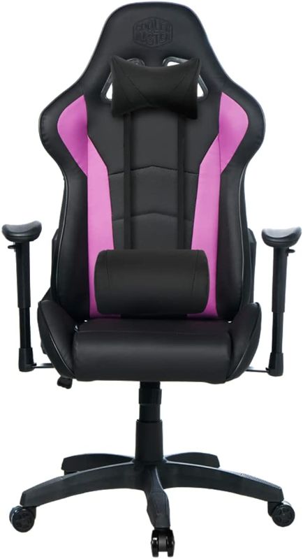 Photo 1 of Cooler Master Caliber R1 Gaming Chair for Computer Game, Office and Racing Style Gamer, Comfy Ergonomic Reclining High Back Desk Chairs with Arms & Seat Adjustment Lumbar Support PU Leather, Purple
