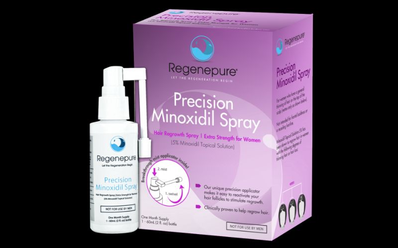 Photo 1 of **EXP 11/21**Regenepure - Precision 5% Minoxidil Extra Strength Hair Regrowth Spray for Women - 2 fl. oz.
