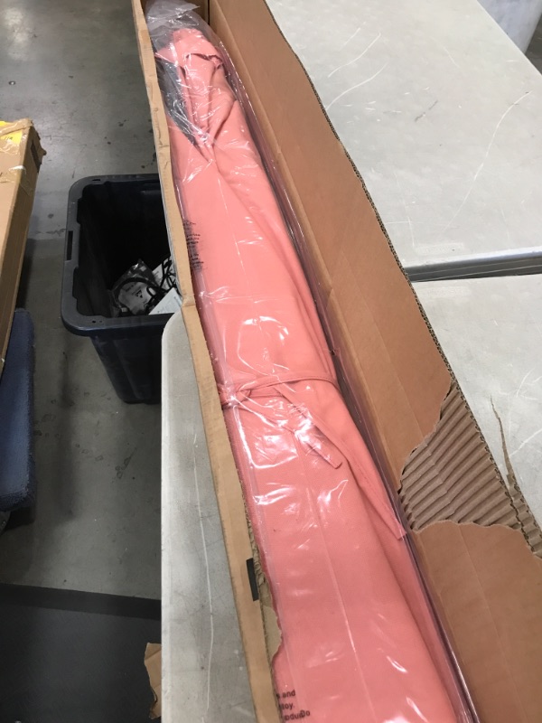 Photo 1 of 9 ft. Aluminum Market Push Button Tilt Patio Umbrella in Peony Pink

