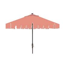 Photo 1 of 9 ft. Aluminum Market Push Button Tilt Patio Umbrella in Peony Pink
