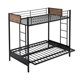 Photo 1 of ***BOX ONE OF TWO ONLY*** Yesfashion Rustic Twin Over Full Metal Bunk Bed, Convertible Twin Over Futon Bed, Black
