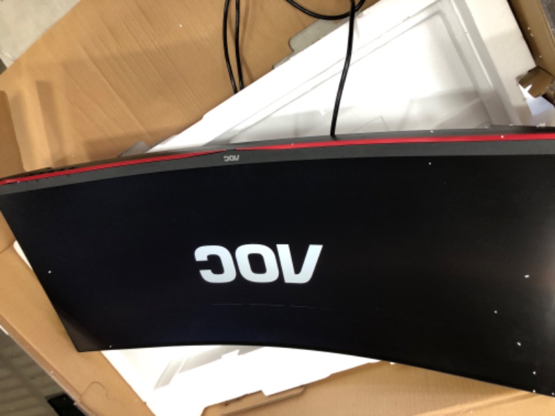 Photo 2 of **MINOR DAMAGE** AOC CU34G2X 34" Curved Frameless Immersive Gaming Monitor, UltraWide QHD 3440x1440, VA Panel, 1ms 144Hz Adaptive-Sync, Height Adjustable, 3-Yr Zero Dead Pixels
