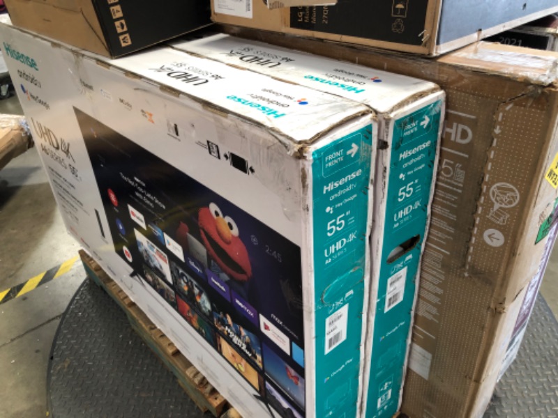 Photo 1 of MIXED PALLET OF DAMAGED TVS AND MONITORS***NO REFUNDS**MIXED SIZES** 