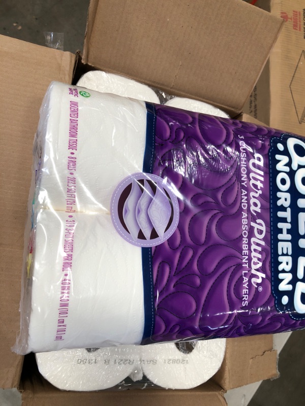 Photo 1 of Quilted Northern Ultra Plush Toilet Paper, 24 Supreme Rolls = 105 Regular Rolls, 3-ply Bath Tissue
