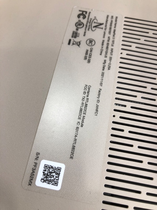 Photo 4 of **PARTS ONLY**STUCK ON SLEEP MODE** Lenovo IdeaPad 3 15ITL6 82H801EMUS 15.6" Notebook - Full HD - 1920 x 1080 - Intel Core i3 11th Gen i3-1115G4 Dual-core (2 Core) 3 GHz - 8 GB RAM - 512 GB SSD - Arctic Gray
