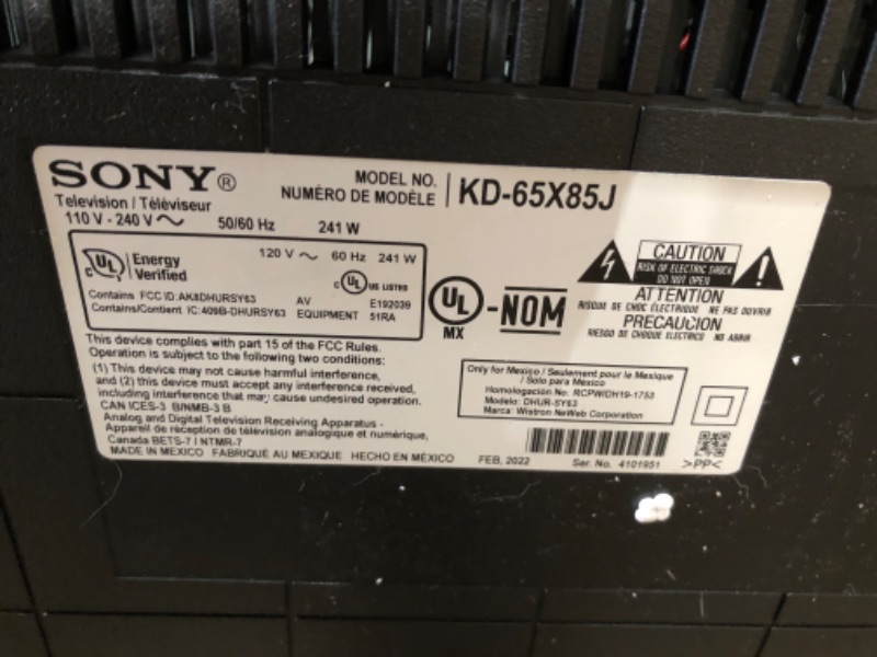 Photo 2 of Sony X85J 65 Inch TV: 4K Ultra HD LED Smart Google TV with Native 120HZ Refresh Rate, Dolby Vision HDR, and Alexa Compatibility KD65X85J- 2021 Model
