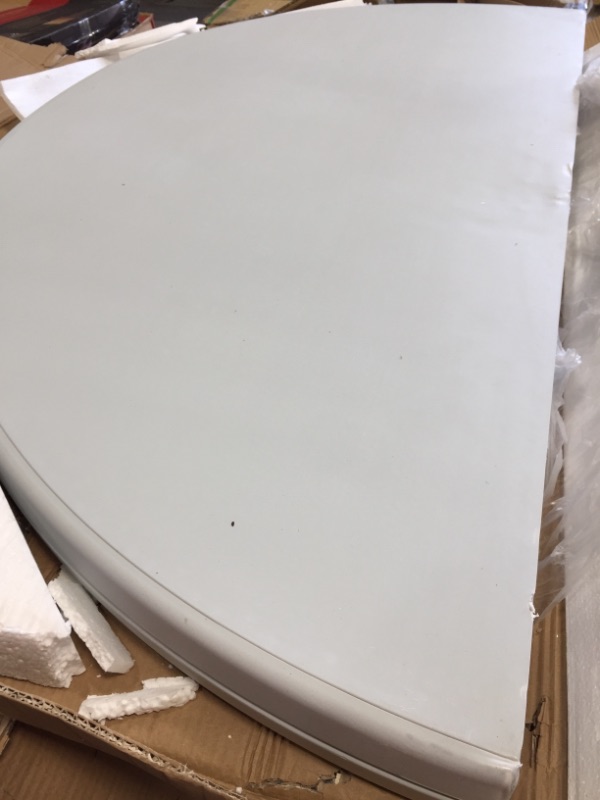 Photo 2 of **MINOR DAMAGE** Flash Furniture 60'' Round Bi-Fold Granite White Plastic Folding Table
