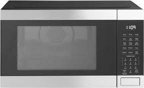 Photo 1 of **DAMAGED* GE - 1.0 Cu. Ft. Convection Countertop Microwave with Air Fry - Black stainless steel
