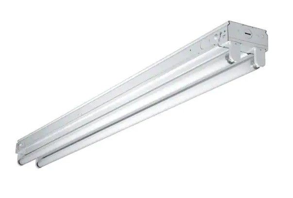 Photo 1 of **SET OF 2* MISSING PARTS* Metalux
40-Watt 2-Light White 4 ft. Fluorescent Strip Light