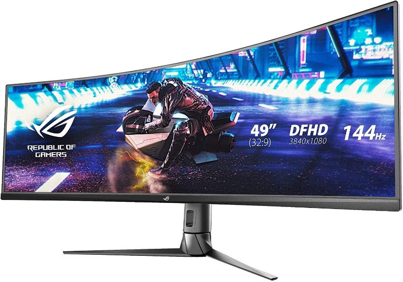 Photo 1 of Asus ROG Strix XG49VQ 49” Curved Gaming FreeSync Monitor 144Hz Dual Full HD HDR Eye Care with DP HDMI Black
