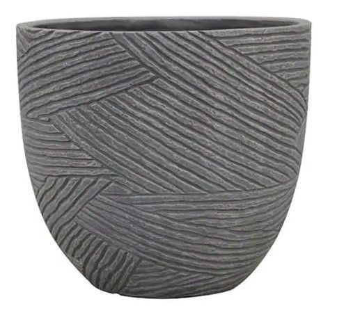 Photo 1 of **Case of 5** Southern Patio
Riptide 12 in. x 11 in. Gray High-Density Resin Planter