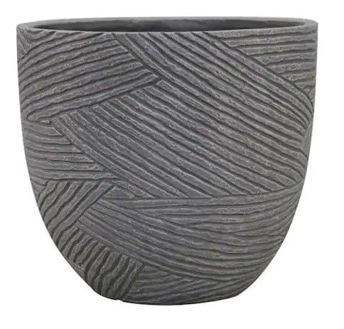 Photo 1 of ***CASE OF 5** Riptide 12 in. x 11 in. Gray High-Density Resin Planter