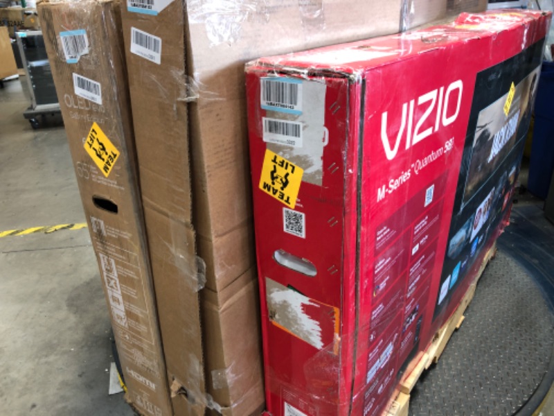 Photo 1 of MIXED PALLET OF DAMAGED TVS**MIXED SIZES**NO REFUNDS** 