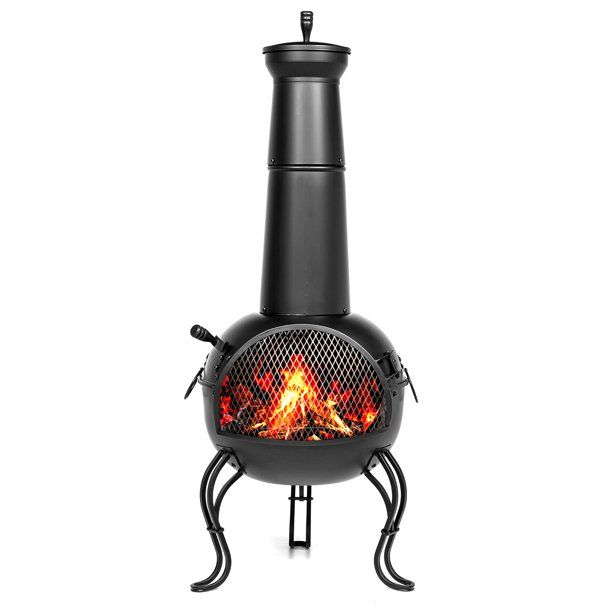 Photo 1 of **MISSING PARTS* PARTS ONLY* 45 inch Chiminea Fire Pit for Outside Metal Chiminea Outdoor Fireplace Chimenea Fire Pit Wood Burning Fireplace Cast Iron Chimenea Garden Treasures for Patio Backyard Garden
