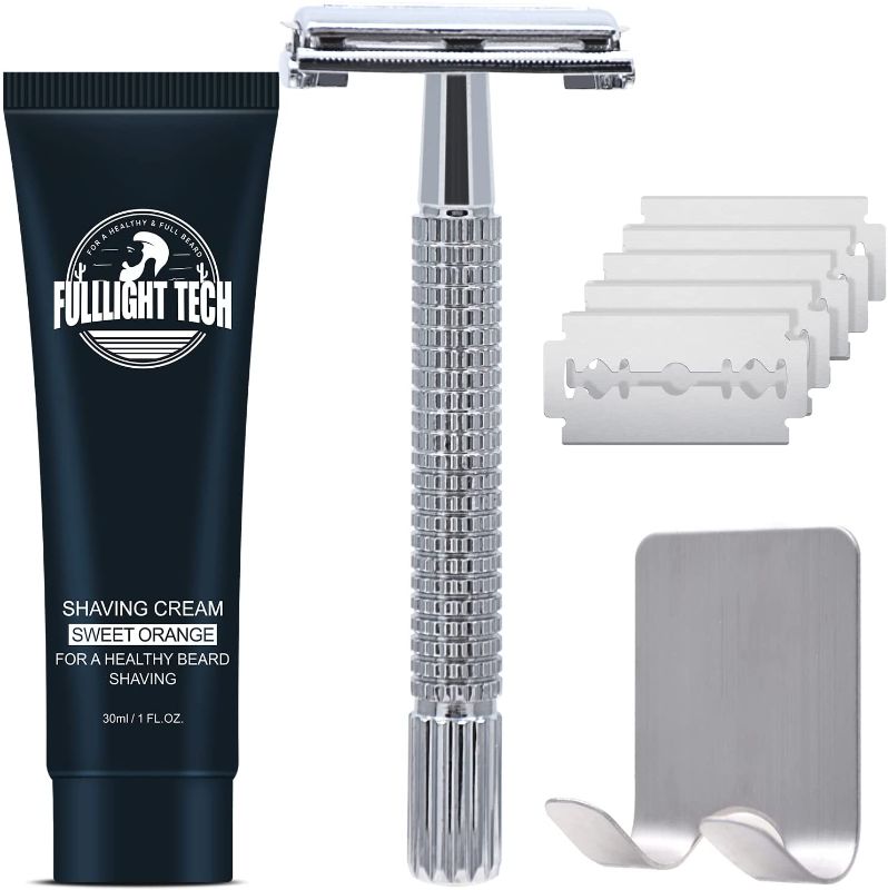 Photo 1 of **SET OF 4** Safety Razor Set for Men Women w/Razor Stand,Razor Refills,Shaving Cream,Shaving Kit for Men Women Gift Beard Trimming Kit Birthday Gifts for Men Dad Husband Boyfriend Christmas Stocking Stuffers
