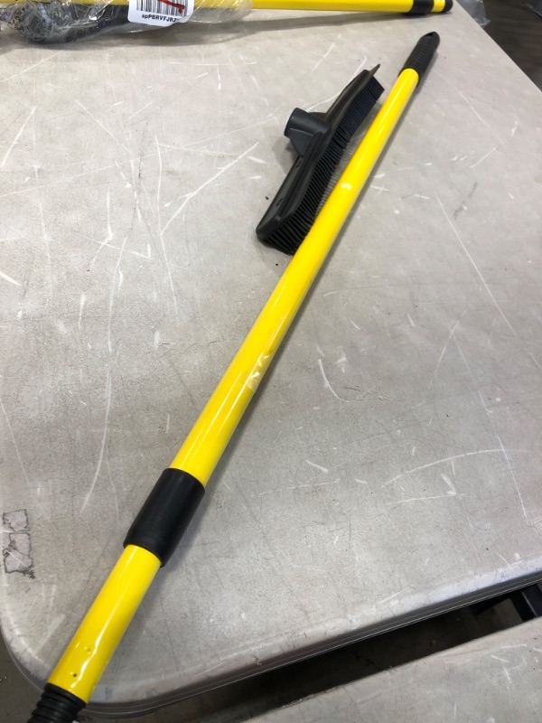 Photo 3 of **SET OF 3**MINOR DENTS* FURemover Broom, Pet Hair Removal Broom with Squeegee and Telescoping Handle That Extends from 3-5 Feet, Yellow/Black
