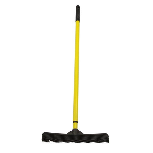 Photo 1 of **SET OF 3**MINOR DENTS* FURemover Broom, Pet Hair Removal Broom with Squeegee and Telescoping Handle That Extends from 3-5 Feet, Yellow/Black
