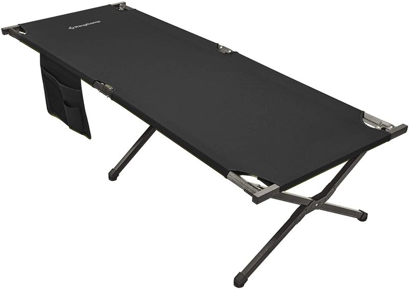 Photo 1 of **MINOR SCRATCHES AND WARE** KingCamp Folding Camping Cot, Heavy Duty Adults Portable and Lightweight Cots, Oversized Adjustable Wide Foldable Steel Frame Sleeping Bed for Camp Office...
