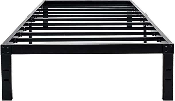 Photo 1 of 45MinST 14 Inch Reinforced Platform Bed Frame/3500lbs Heavy Duty/Easy Assembly Mattress Foundation/Steel Slat/Noise Free/No Box Spring Needed, Twin