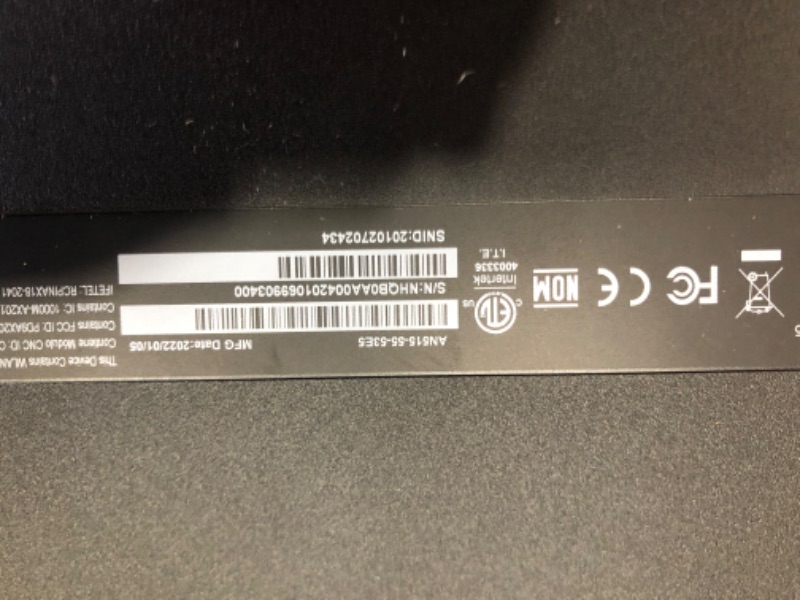 Photo 9 of PARTS ONLY DID NOT POWER ON NON REFUNDABLE
Acer Nitro 5 AN515-55-53E5 Gaming Laptop | Intel Core i5-10300H | NVIDIA GeForce RTX 3050 Laptop GPU | 15.6" FHD 144Hz IPS Display | 8GB DDR4 | 256GB NVMe SSD | Intel Wi-Fi 6 | Backlit Keyboard