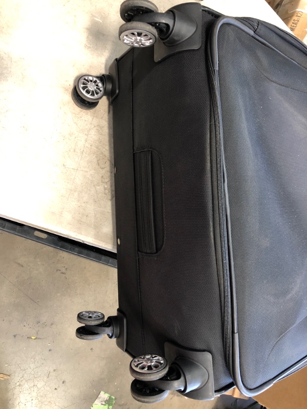 Photo 5 of **DAMAGED ZIPPER** Samsonite Ascella X Softside Expandable Luggage with Spinner Wheels, Black, Checked-Large 29-Inch
