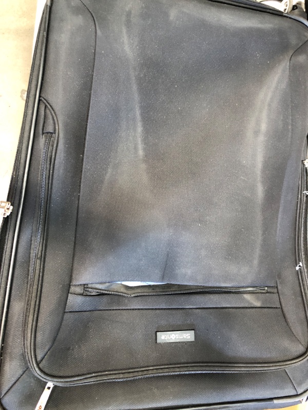 Photo 4 of **DAMAGED ZIPPER** Samsonite Ascella X Softside Expandable Luggage with Spinner Wheels, Black, Checked-Large 29-Inch
