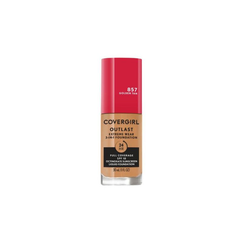 Photo 1 of **SET OF 2** COVERGIRL Outlast Extreme Wear Foundation SPF18 857 Golden Tan 1 Oz Liquid Foundation Foundation with SPF Lightweight Foundation Cruelty-Free Fo EXP SEP/23
