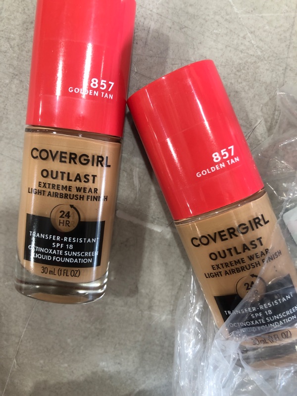 Photo 2 of **SET OF 2** COVERGIRL Outlast Extreme Wear Foundation SPF18 857 Golden Tan 1 Oz Liquid Foundation Foundation with SPF Lightweight Foundation Cruelty-Free Fo EXP SEP/23
