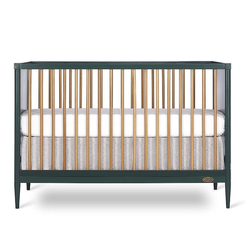 Photo 1 of Dream On Me Clover 4-in-1 Modern Island Crib with Rounded Spindles I Convertible Crib I Mid- Century Meets Modern I Coordinates with The Clover Changing Table, Olive, 54.3x30.3x36.3 Inch (Pack of 1)
